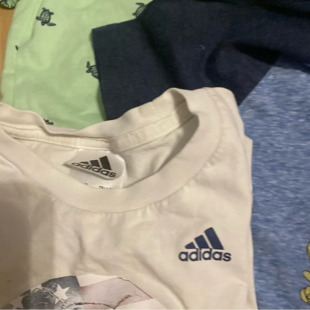 4 4T Shirt Bundle Red Black Plaid Space Jam Old Navy Sea Turtle Adidas Soccer